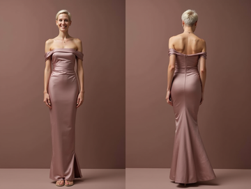 Modern Pink Evening Dress & Prom Gown with Sheer Bodice and Mermaid Fit New pink Satin