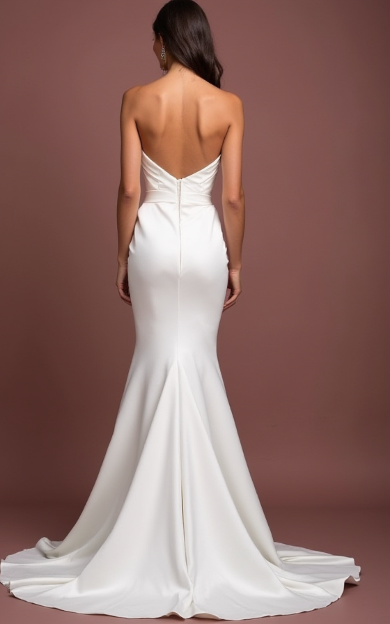 A-Line White Wedding Dress with Button Details for a Vintage-Inspired Look backless New Satin split white