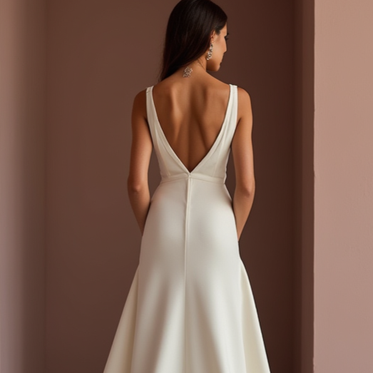 Glamorous White Mermaid Wedding Dress with a Deep Back for a Sexy Statement backless New Satin white
