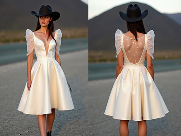 Short Mini Wedding Dress for Modern Brides Wanting a Chic Look backless mesh New Satin Short Wedding Dress silk