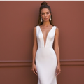 Fishtail Wedding Dress for Brides Who Want a Dramatic Look backless mesh New Satin