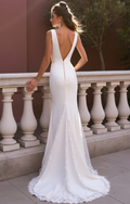 Fishtail Wedding Dress for Brides Who Want a Dramatic Look backless mesh New Satin