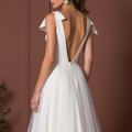A-Line Wedding Dress with a Halter Neckline for a Unique Touch backless mesh New Satin split