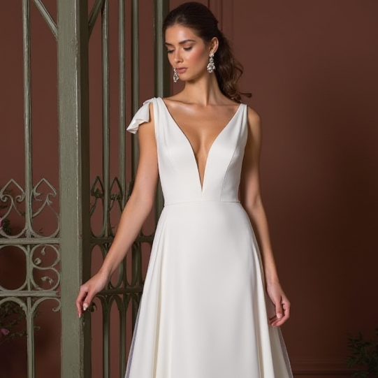 A-Line Wedding Dress with a Halter Neckline for a Unique Touch backless mesh New Satin split