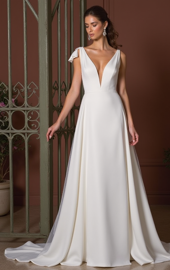 A-Line Wedding Dress with a Halter Neckline for a Unique Touch backless mesh New Satin split
