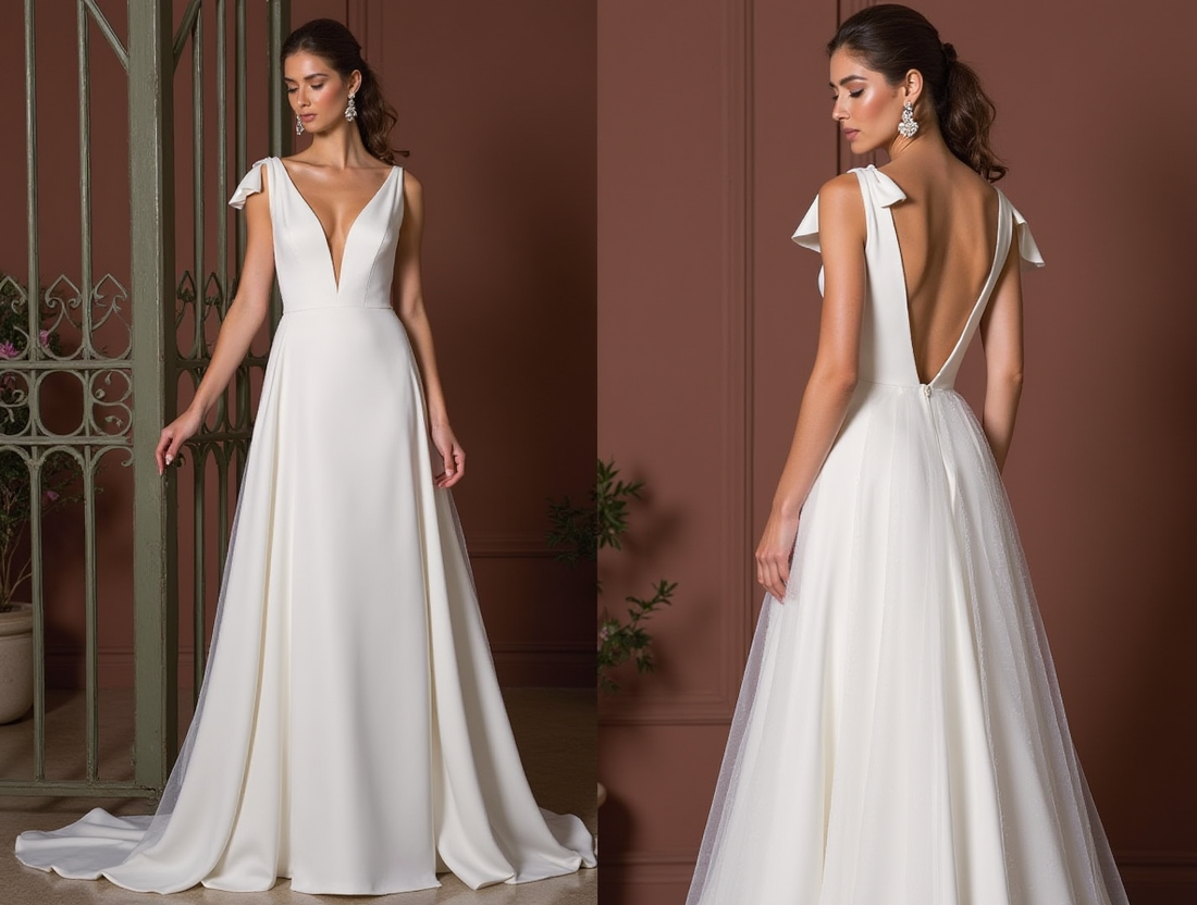 A-Line Wedding Dress with a Halter Neckline for a Unique Touch backless mesh New Satin split