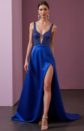 Glamorous Evening Dress and Prom Dress with Crystal Embellishments for a Luxurious Look backless New Satin