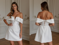 Short Wedding Dress and Mini Dress with Lace Details for a Chic Bridal Look backless New Satin Short Wedding Dress silk
