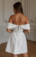 Short Wedding Dress and Mini Dress with Lace Details for a Chic Bridal Look backless New Satin Short Wedding Dress silk