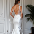 Mermaid Bridal Dress with a Fit-and-Flare Cut for a Chic Style backless mesh New Satin