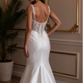 Modern A-Line Wedding Dress with Minimalist Elegance backless New Satin split