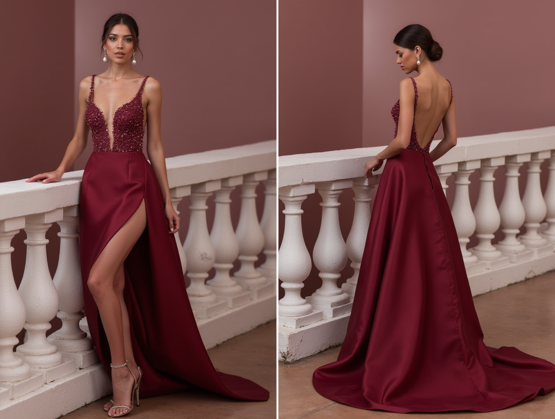 Timeless Evening Gown and Prom Dress with a Floor-Length Skirt for a Dramatic Look backless New Satin