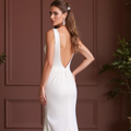 A-Line Wedding Dress with Ruffle Details for a Whimsical Touch backless New Satin split