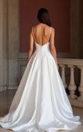 White Princess Bridal Gown for Brides Who Love a Timeless and Chic Look mesh New Satin white