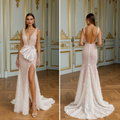 Romantic A-Line Wedding Dress for a Soft and Feminine Look backless New Satin split