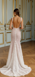 Romantic A-Line Wedding Dress for a Soft and Feminine Look backless New Satin split