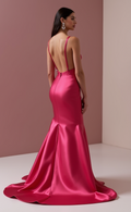Elegant Prom Dress and Evening Gown with an Off-the-Shoulder Neckline for a Chic Look backless New Satin