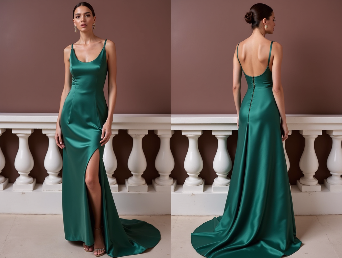 Romantic Evening Dress and Prom Gown with Floral Lace for a Feminine Touch backless New Satin split