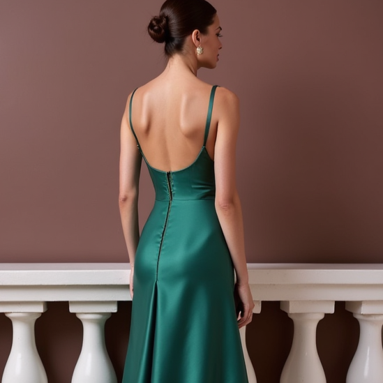 Romantic Evening Dress and Prom Gown with Floral Lace for a Feminine Touch backless New Satin split