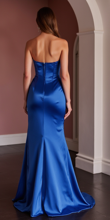 Modern Evening Dress and Prom Gown with a High-Neck Design for a Sophisticated Look backless New Satin