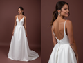 A-Line Bridal Dress with a Chapel Train for a Classic and Grand Look backless New Satin