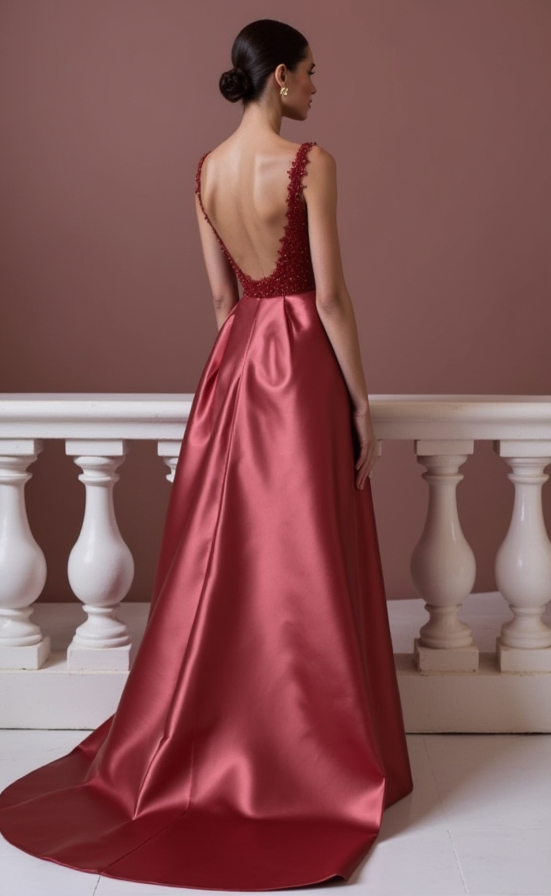 Elegant Prom Dress and Evening Gown with a Mermaid Silhouette for a Stunning Fit backless New Satin