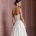 A-Line Wedding Gown with a Flowing Skirt for a Graceful Look backless New Satin