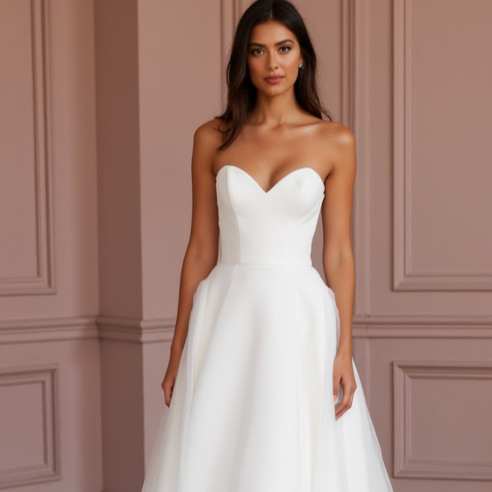 Classic White Ball Gown Wedding Dress for a Princess-Inspired Wedding New Satin white