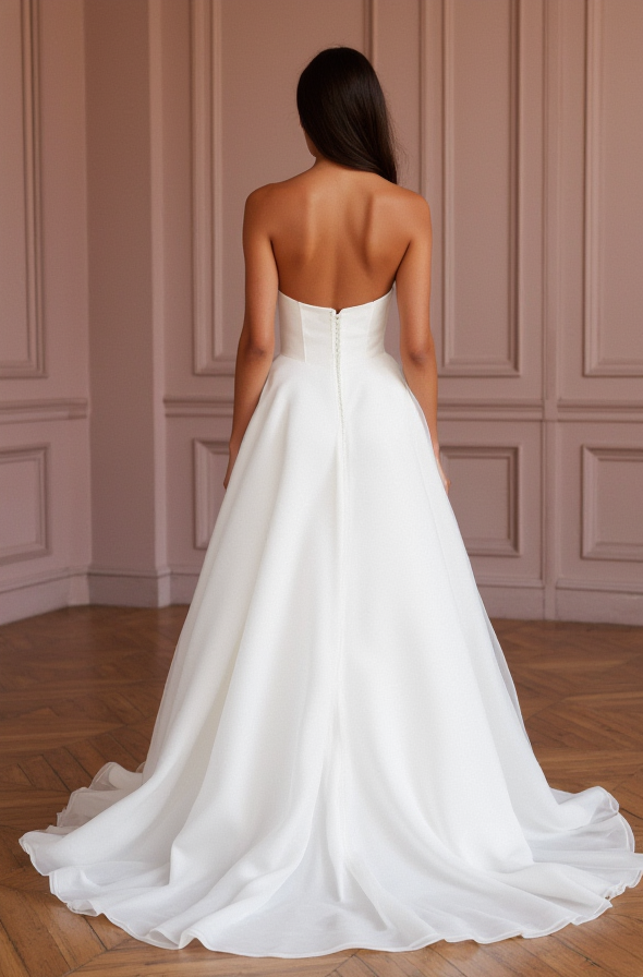 Classic White Ball Gown Wedding Dress for a Princess-Inspired Wedding New Satin white