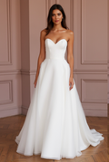 Classic White Ball Gown Wedding Dress for a Princess-Inspired Wedding New Satin white