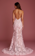 Glamorous Fishtail Wedding Dress for a Red-Carpet-Inspired Bridal Look backless embroidery mesh New Satin