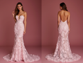 Glamorous Fishtail Wedding Dress for a Red-Carpet-Inspired Bridal Look backless embroidery mesh New Satin