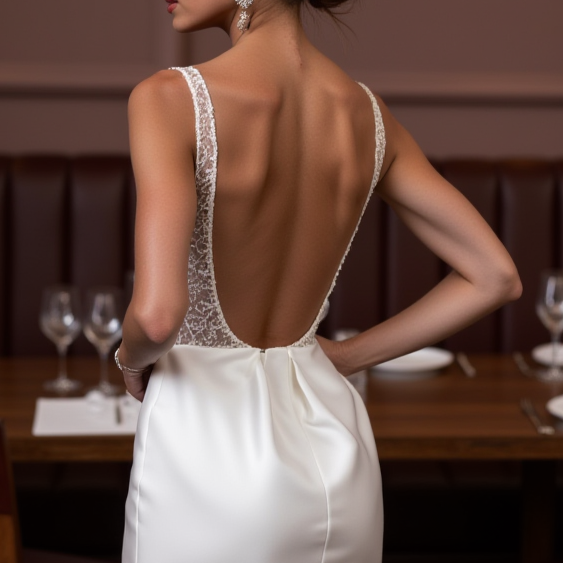 Romantic A-Line Bridal Gown with a Timeless Design backless mesh New Satin