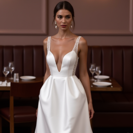 Romantic A-Line Bridal Gown with a Timeless Design backless mesh New Satin