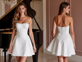 Modern Short Wedding Dress and Mini Dress with a Sweetheart Neckline backless New Satin Short Wedding Dress silk