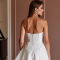 Modern Short Wedding Dress and Mini Dress with a Sweetheart Neckline backless New Satin Short Wedding Dress silk