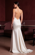 Soft A-Line Gown with a Lace Bodice for a Feminine Touch backless New Satin