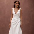 A-Line Wedding Dress with a Sparkling Sequin Detail for a Glamorous Look backless New Satin