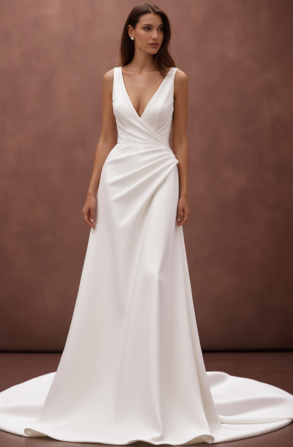A-Line Wedding Dress with a Sparkling Sequin Detail for a Glamorous Look backless New Satin