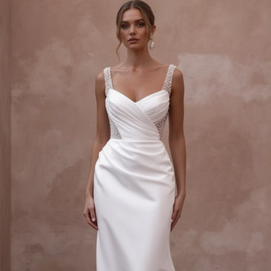 A-Line Wedding Dress for Brides Who Love a Traditional Look backless New Satin