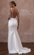 A-Line Wedding Dress for Brides Who Love a Traditional Look backless New Satin
