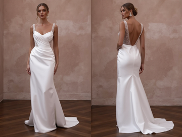 A-Line Wedding Dress for Brides Who Love a Traditional Look backless New Satin
