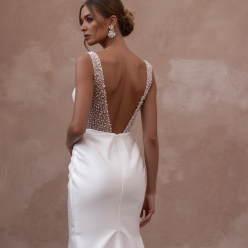 A-Line Wedding Dress for Brides Who Love a Traditional Look backless New Satin