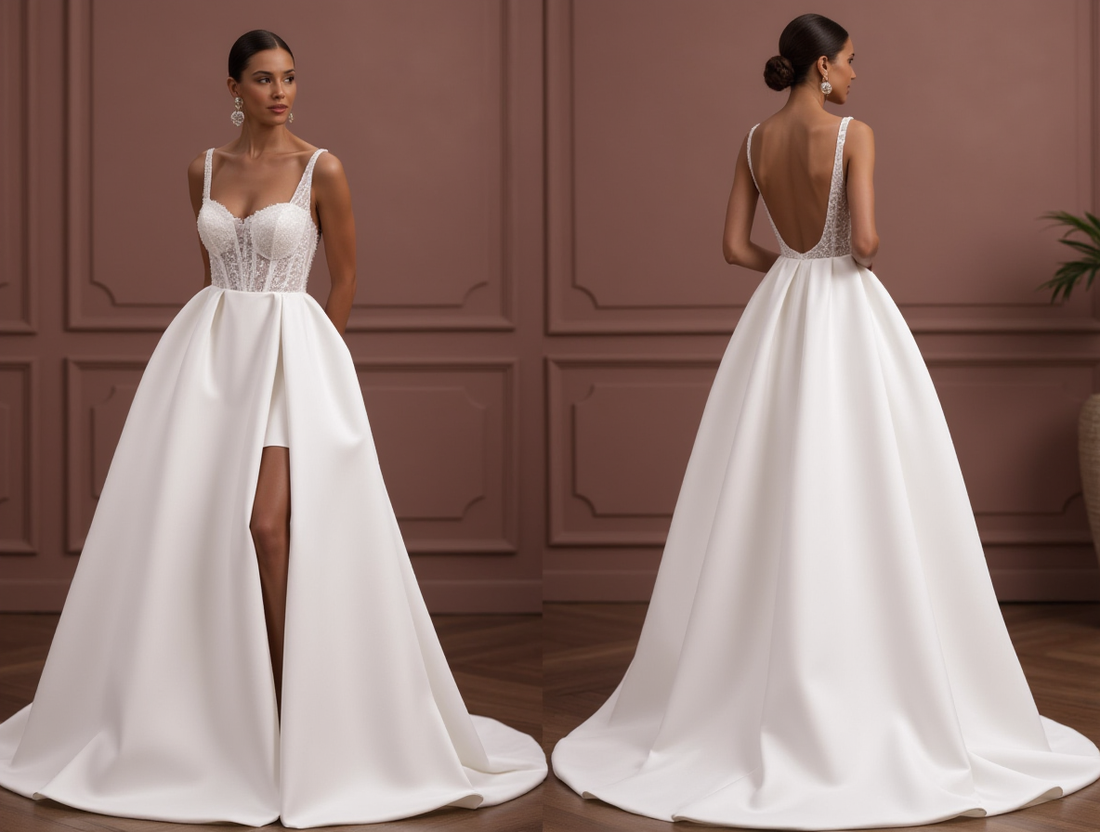Cinderella-Inspired Princess Wedding Dress for a Dreamy Look New Satin split
