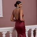Sexy Evening Dress and Prom Gown with a Fitted Bodice for a Sleek Look backless New Satin