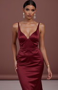Sexy Evening Dress and Prom Gown with a Fitted Bodice for a Sleek Look backless New Satin