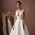 Princess Ball Gown Wedding Dress with a Regal and Timeless Style New Satin
