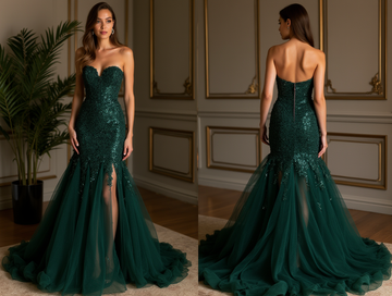 Stunning Evening Dress and Prom Dress with a Plunging Neckline for a Bold Look backless New Satin split
