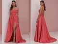 Timeless Evening Gown and Prom Dress with a Simple Design for a Sleek Look backless New Satin split