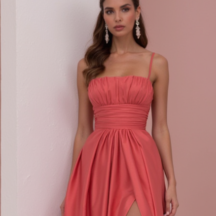 Timeless Evening Gown and Prom Dress with a Simple Design for a Sleek Look backless New Satin split